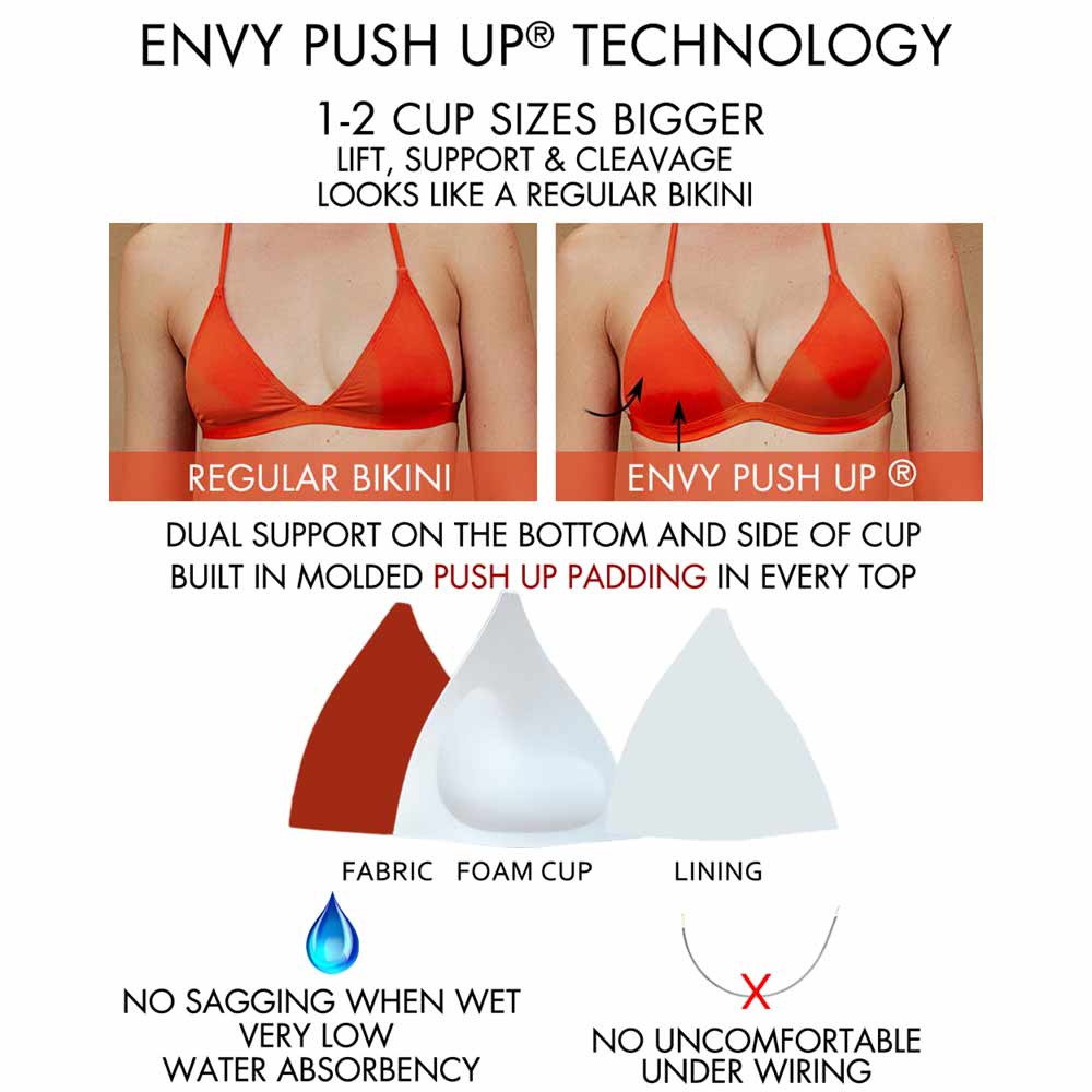 VODA SWIM Push-up Bikini-Top Texture Crisscross - L