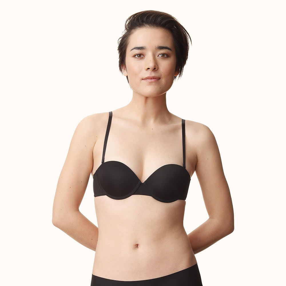 LULALU Cora trägerloser Push-up-BH | schwarz